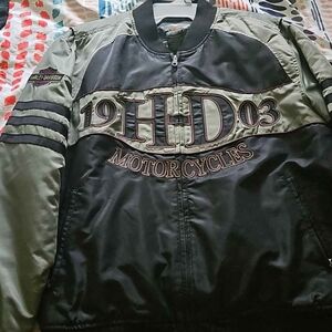 Harley-Davidson Black and Olive Varsity Jacket